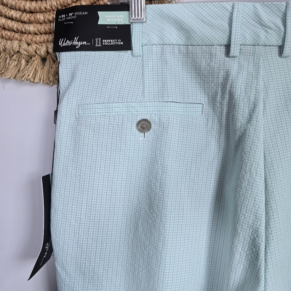 Walter Hagen, New, Perfect 11 Green Textured Seersucker Golf Shorts, Size 35 - Picture 7 of 14